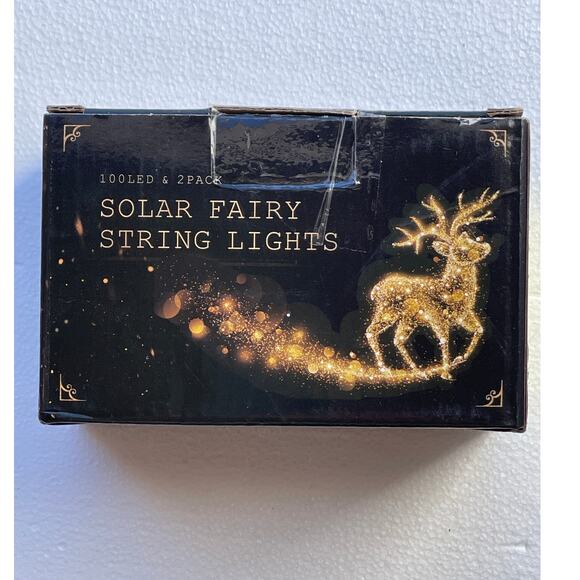 New 2 Pack 33ft 100 LED Solar Copper Wire String Lights - Picture 6 of 7